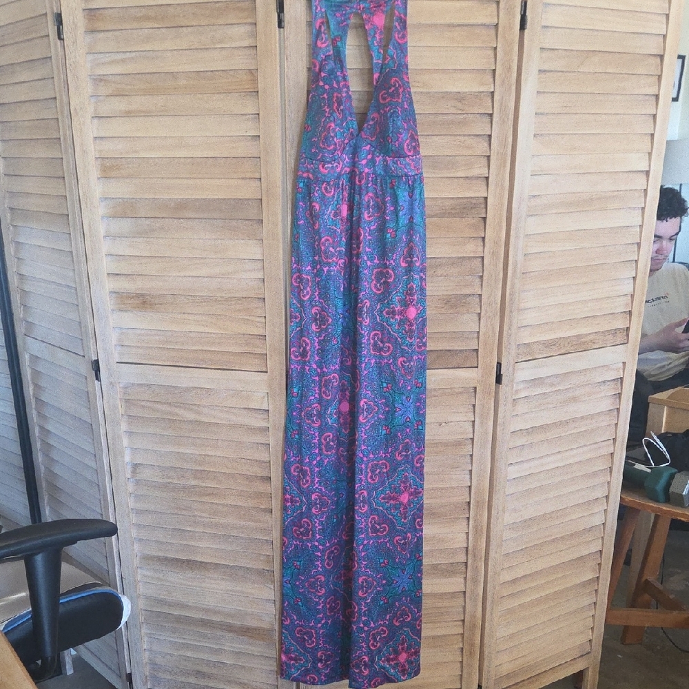 Vintage Hightide California 70's Halter Maxi Dress
